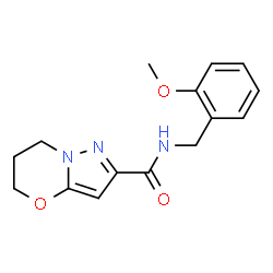 ChemSpider 2D Image | N-(2-Methoxybenzyl)-6,7-dihydro-5H-pyrazolo[5,1-b][1,3]oxazine-2-carboxamide | C15H17N3O3