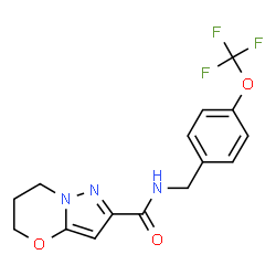 ChemSpider 2D Image | N-[4-(Trifluoromethoxy)benzyl]-6,7-dihydro-5H-pyrazolo[5,1-b][1,3]oxazine-2-carboxamide | C15H14F3N3O3