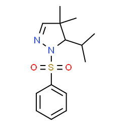 ChemSpider 2D Image | 5-Isopropyl-4,4-dimethyl-1-(phenylsulfonyl)-4,5-dihydro-1H-pyrazole | C14H20N2O2S