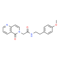 ChemSpider 2D Image | N-[2-(4-Methoxyphenyl)ethyl]-2-(5-oxo-1,6-naphthyridin-6(5H)-yl)acetamide | C19H19N3O3