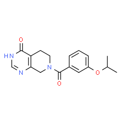 ChemSpider 2D Image | 7-(3-Isopropoxybenzoyl)-5,6,7,8-tetrahydropyrido[3,4-d]pyrimidin-4(1H)-one | C17H19N3O3