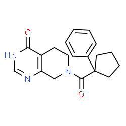 ChemSpider 2D Image | 7-[(1-Phenylcyclopentyl)carbonyl]-5,6,7,8-tetrahydropyrido[3,4-d]pyrimidin-4(1H)-one | C19H21N3O2