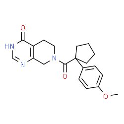 ChemSpider 2D Image | 7-{[1-(4-Methoxyphenyl)cyclopentyl]carbonyl}-5,6,7,8-tetrahydropyrido[3,4-d]pyrimidin-4(1H)-one | C20H23N3O3