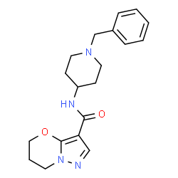 ChemSpider 2D Image | N-(1-Benzyl-4-piperidinyl)-6,7-dihydro-5H-pyrazolo[5,1-b][1,3]oxazine-3-carboxamide | C19H24N4O2