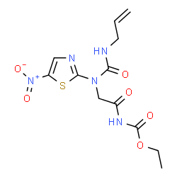 ChemSpider 2D Image | Ethyl [N-(allylcarbamoyl)-N-(5-nitro-1,3-thiazol-2-yl)glycyl]carbamate | C12H15N5O6S