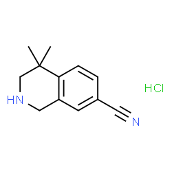 ChemSpider 2D Image | 4,4-dimethyl-1,2,3,4-tetrahydroisoquinoline-7-carbonitrile hydrochloride | C12H15ClN2
