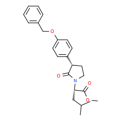 ChemSpider 2D Image | Methyl (2S)-2-{(3S)-3-[4-(benzyloxy)phenyl]-2-oxo-1-pyrrolidinyl}-4-methylpentanoate | C24H29NO4