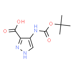 ChemSpider 2D Image | 4-{[(tert-Butoxy)carbonyl]amino}-1H-pyrazole-3-carboxylic acid | C9H13N3O4