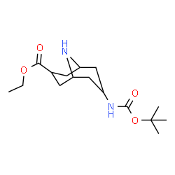 ChemSpider 2D Image | ethyl 7-(boc-amino)-9-azabicyclo[3.3.1]nonane-3-carboxylate | C16H28N2O4