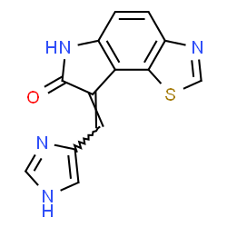 ChemSpider 2D Image | 6,8-dihydro-8-(1H-imidazol-5-ylmethylene)-7H-pyrrolo[2,3-g]benzothiazol-7-one | C13H8N4OS