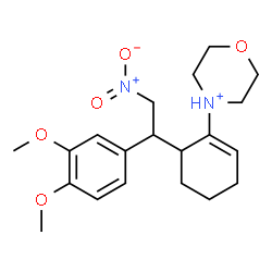 ChemSpider 2D Image | 4-{6-[1-(3,4-Dimethoxyphenyl)-2-nitroethyl]-1-cyclohexen-1-yl}morpholin-4-ium | C20H29N2O5
