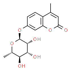 ChemSpider 2D Image | 4-Methyl-2-oxo-2H-chromen-7-yl 6-deoxy-alpha-L-mannopyranoside | C16H18O7