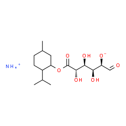 ChemSpider 2D Image | Ammonium (2R,3S,4S,5S)-3,4,5-trihydroxy-6-[(2-isopropyl-5-methylcyclohexyl)oxy]-1,6-dioxo-2-hexanolate | C16H31NO7