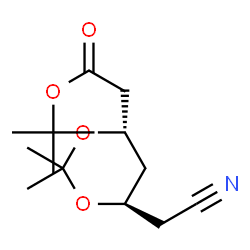 ChemSpider 2D Image | tert-Butyl 2-((4S,6R)-6-(cyanomethyl)-2,2-dimethyl-1,3-dioxan-4-yl)acetate | C14H23NO4