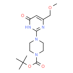 ChemSpider 2D Image | 2-Methyl-2-propanyl 4-[4-(methoxymethyl)-6-oxo-1,6-dihydro-2-pyrimidinyl]-1-piperazinecarboxylate | C15H24N4O4