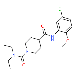 ChemSpider 2D Image | N~4~-(5-Chloro-2-methoxyphenyl)-N~1~,N~1~-diethyl-1,4-piperidinedicarboxamide | C18H26ClN3O3
