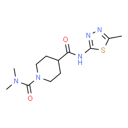 ChemSpider 2D Image | N~1~,N~1~-Dimethyl-N~4~-(5-methyl-1,3,4-thiadiazol-2-yl)-1,4-piperidinedicarboxamide | C12H19N5O2S