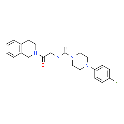 ChemSpider 2D Image | N-[2-(3,4-Dihydro-2(1H)-isoquinolinyl)-2-oxoethyl]-4-(4-fluorophenyl)-1-piperazinecarboxamide | C22H25FN4O2
