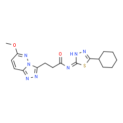 ChemSpider 2D Image | N-(5-Cyclohexyl-1,3,4-thiadiazol-2-yl)-3-(6-methoxy[1,2,4]triazolo[4,3-b]pyridazin-3-yl)propanamide | C17H21N7O2S