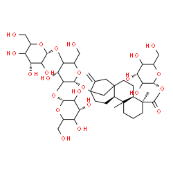 ChemSpider 2D Image | 1-O-[(10xi)-13-{[alpha-D-glycero-Hexopyranosyl-(1->2)-[alpha-D-glycero-hexopyranosyl-(1->4)]-alpha-D-glycero-hexopyranosyl]oxy}-19-oxokaur-16-en-19-yl]-alpha-D-glycero-hexopyranose | C44H70O23