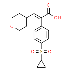 ChemSpider 2D Image | (E)-2-(4-(cyclopropylsulfonyl)phenyl)-3-(tetrahydro-2H-pyran-4-yl)acrylic acid | C17H20O5S