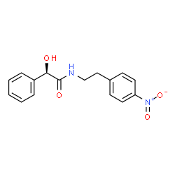 ChemSpider 2D Image | (R)-2-Hydroxy-N-(4-nitrophenethyl)-2-phenylacetamide | C16H16N2O4