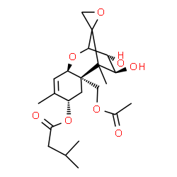 ChemSpider 2D Image | (3alpha,4beta,8alpha,12xi)-15-Acetoxy-3,4-dihydroxy-12,13-epoxytrichothec-9-en-8-yl 3-methylbutanoate | C22H32O8
