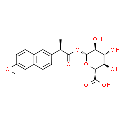 ChemSpider 2D Image | 1-O-[(2R)-2-(6-Methoxy-2-naphthyl)propanoyl]-beta-L-glucopyranuronic acid | C20H22O9