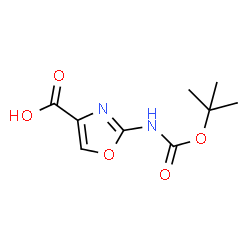 ChemSpider 2D Image | 2-({[(2-Methyl-2-propanyl)oxy]carbonyl}amino)-1,3-oxazole-4-carboxylic acid | C9H12N2O5