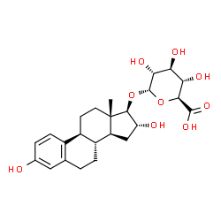 ChemSpider 2D Image | (16alpha,17beta)-3,16-Dihydroxyestra-1,3,5(10)-trien-17-yl alpha-D-glucopyranosiduronic acid | C24H32O9