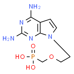 ChemSpider 2D Image | {[2-(2,4-Diamino-7H-pyrrolo[2,3-d]pyrimidin-7-yl)ethoxy]methyl}phosphonic acid | C9H14N5O4P