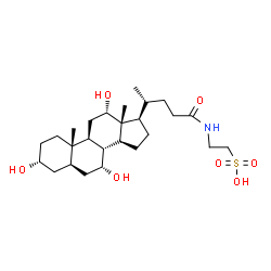 ChemSpider 2D Image | 2-{[(3alpha,5alpha,7alpha,12alpha)-3,7,12-Trihydroxy-24-oxocholan-24-yl]amino}ethanesulfonic acid | C26H45NO7S