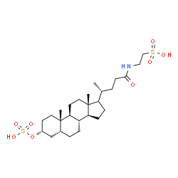 ChemSpider 2D Image | 2-{[(3alpha,5beta,17xi)-24-Oxo-3-(sulfooxy)cholan-24-yl]amino}ethanesulfonic acid | C26H45NO8S2