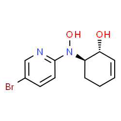 ChemSpider 2D Image | (1R,6R)-6-[(5-Bromo-2-pyridinyl)(hydroxy)amino]-2-cyclohexen-1-ol | C11H13BrN2O2