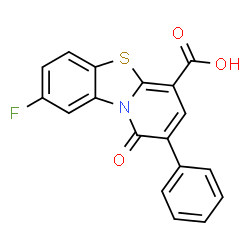 ChemSpider 2D Image | 8-Fluoro-1-oxo-2-phenyl-1H-pyrido[2,1-b][1,3]benzothiazole-4-carboxylic acid | C18H10FNO3S