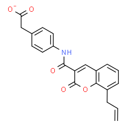 ChemSpider 2D Image | (4-{[(8-Allyl-2-oxo-2H-chromen-3-yl)carbonyl]amino}phenyl)acetate | C21H16NO5