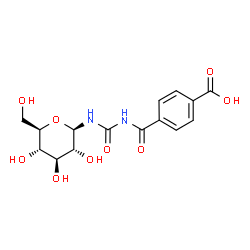 ChemSpider 2D Image | N-[(4-Carboxybenzoyl)carbamoyl]-beta-D-glucopyranosylamine | C15H18N2O9
