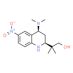 ChemSpider 2D Image | 2-[(2S,4S)-4-(Dimethylamino)-6-nitro-1,2,3,4-tetrahydro-2-quinolinyl]-2-methyl-1-propanol | C15H23N3O3
