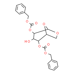 ChemSpider 2D Image | Dibenzyl 3-hydroxy-6,8-dioxabicyclo[3.2.1]octane-2,4-diyl biscarbonate | C22H22O9