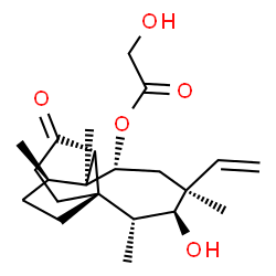 ChemSpider 2D Image | (1S,2R,3S,4S,6R,7S,8R,14R)-3-Hydroxy-2,4,7,14-tetramethyl-9-oxo-4-vinyltricyclo[5.4.3.0~1,8~]tetradec-6-yl glycolate | C22H34O5