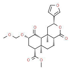 ChemSpider 2D Image | Methyl (2R,4aR,6aR,7R,9S,10aS,10bR)-2-(3-furyl)-9-(methoxymethoxy)-6a,10b-dimethyl-4,10-dioxododecahydro-2H-benzo[f]isochromene-7-carboxylate | C23H30O8