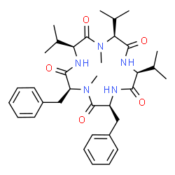 ChemSpider 2D Image | Cyclo(L-phenylalanyl-N-methyl-L-phenylalanyl-L-valyl-N-methyl-L-valyl-L-valyl) | C35H49N5O5