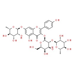 ChemSpider 2D Image | kaempferol 3-O-[alpha-L-rhamnopyranosyl(1->2)-beta-D-galactopyranosyl]-7-O-alpha-L-rhamnopyranoside | C33H40O19