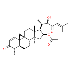 ChemSpider 2D Image | (4alpha,5alpha,9beta,16beta,22R)-22-Hydroxy-4,14-dimethyl-3,23-dioxo-9,19-cyclocholesta-1,24-dien-16-yl acetate | C31H44O5