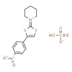 ChemSpider 2D Image | 1-[4-(4-Nitrophenyl)-1,3-dithiol-2-ylidene]piperidinium hydrogen sulfate | C14H16N2O6S3