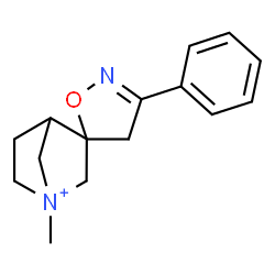 ChemSpider 2D Image | 4-Methyl-3'-phenyl-4'H-spiro[4-azoniabicyclo[2.2.1]heptane-2,5'-[1,2]oxazole] | C15H19N2O