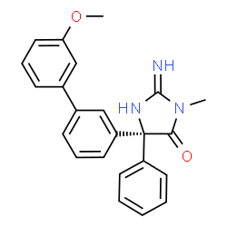 ChemSpider 2D Image | (5S)-2-Amino-5-(3'-methoxy-3-biphenylyl)-3-methyl-5-phenyl-3,5-dihydro-4H-imidazol-4-one | C23H21N3O2