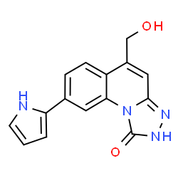 ChemSpider 2D Image | 5-(Hydroxymethyl)-8-(1H-pyrrol-2-yl)[1,2,4]triazolo[4,3-a]quinolin-1(2H)-one | C15H12N4O2