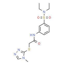 ChemSpider 2D Image | N-[3-(Diethylsulfamoyl)phenyl]-2-[(4-methyl-4H-1,2,4-triazol-3-yl)sulfanyl]acetamide | C15H21N5O3S2