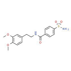 ChemSpider 2D Image | N-[2-(3,4-Dimethoxyphenyl)ethyl]-4-sulfamoylbenzamide | C17H20N2O5S